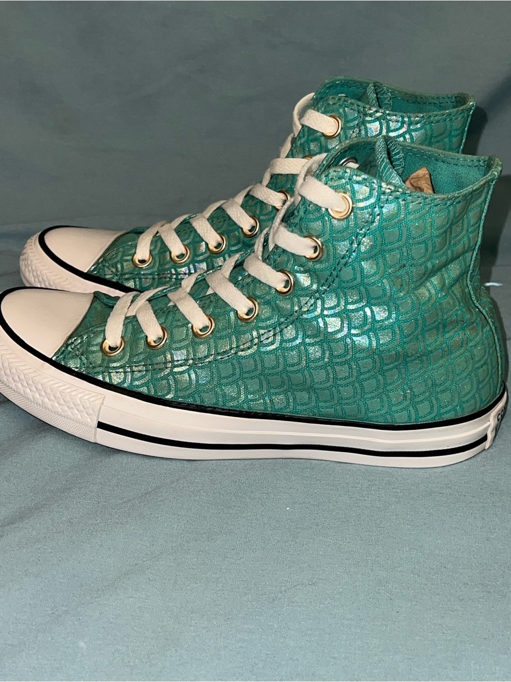 Converse Chuck Taylor All Star High Top Turquoise Mermaid Scale - Picture 5 of 11